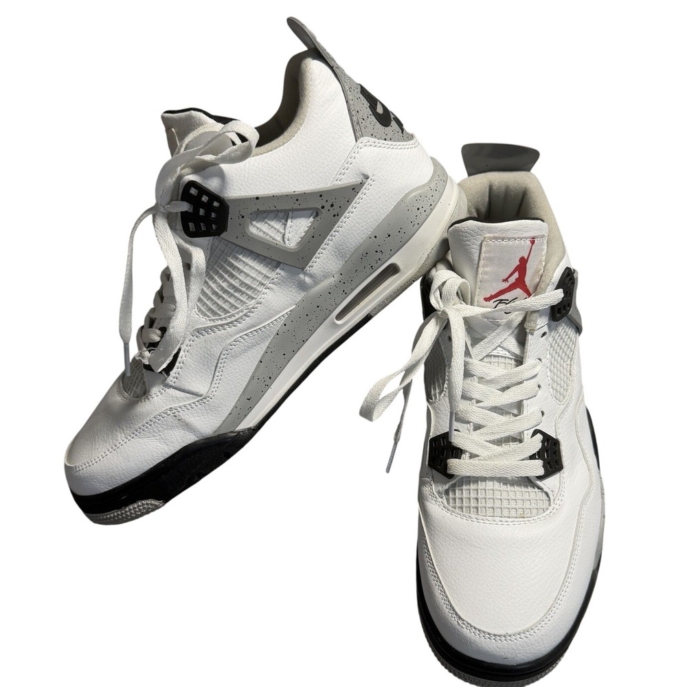 Jordan 4 Retro White Cement 2016 Mens Size 12.5 White Grey Black 840606-192 RARE